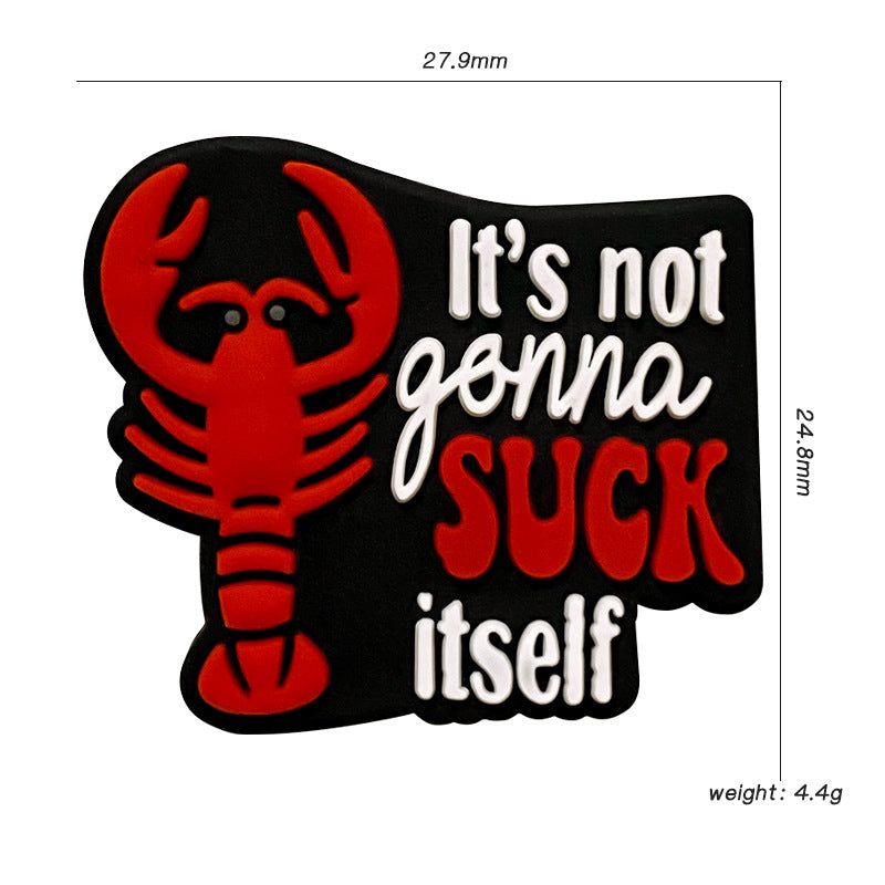 Wholesale 10pcs Silicone Cartoon Red Shrimp Focal Beads ACC-BDS-WDX116