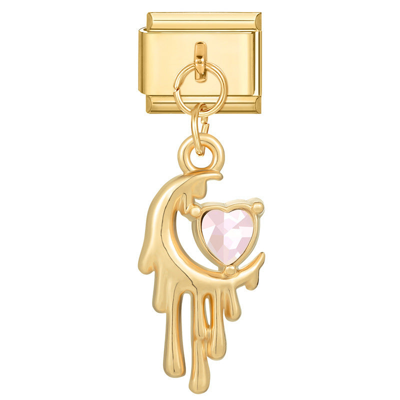 Wholesale Italian Charm Bracelet 9mm DIY Splicing Removable Stainless Steel Gold Base Pendant Composable Bracelet