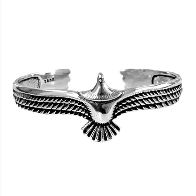 Wholesale Punk Style Eagle Cuff Bracelet,  Retro Thai Silver Finish,  Fashion Accessory for Men and Women