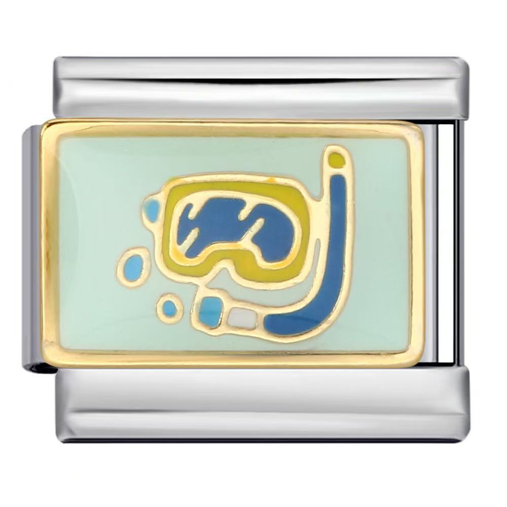 Wholesale Italian Charm Bracelet 9mm DIY Splicing Ocean Beach Stainless Steel Composable Bracelet