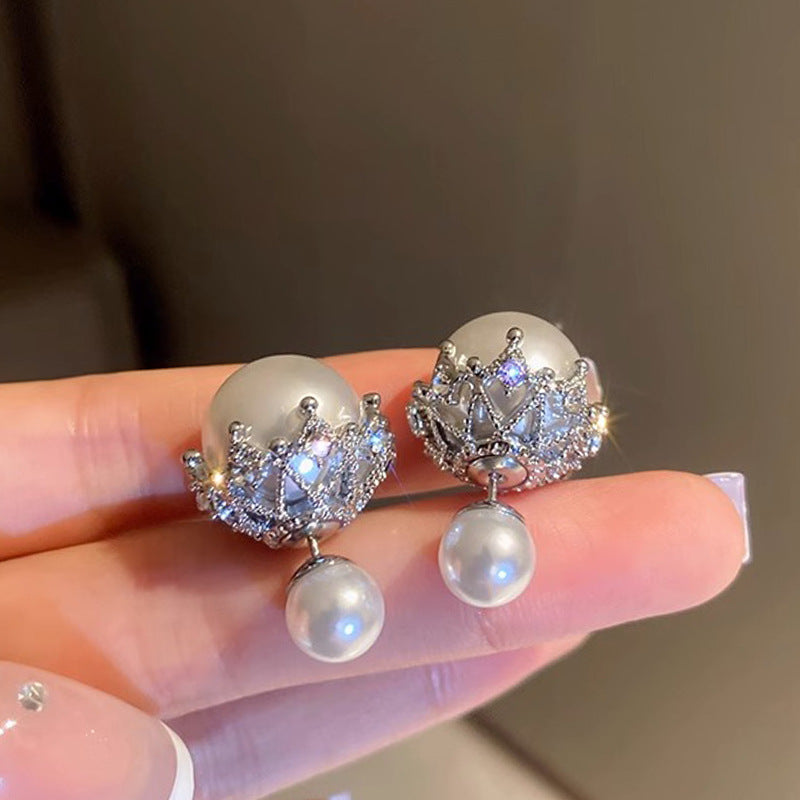 Wholesale Vintage 925 Large Pearl Earrings ACC-ES-Yixin006