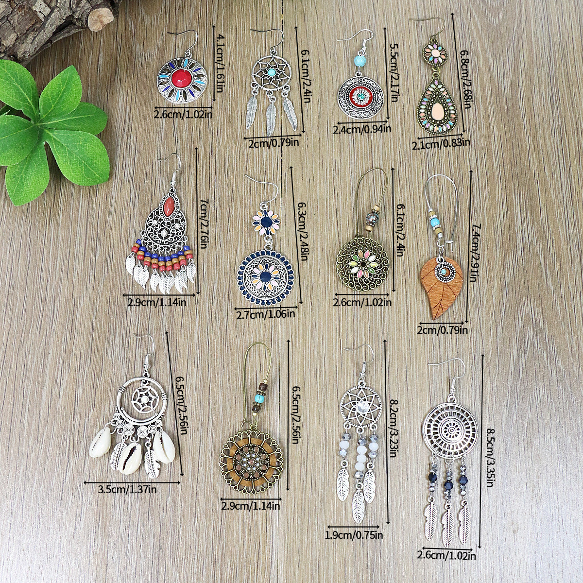 Wholesale 3-piece Set of Bohemian Alloy Multi-color Earrings ACC-ES-MoMo009