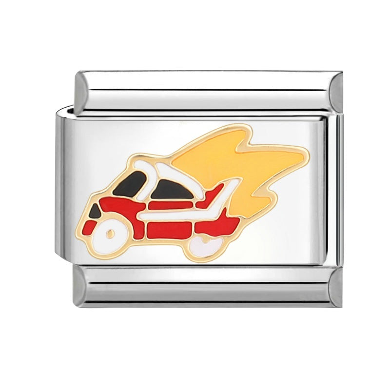 Wholesale Italian Charm Bracelet 9mm DIY Splicing Cute Cartoon Titanium Steel  Composable Bracelet