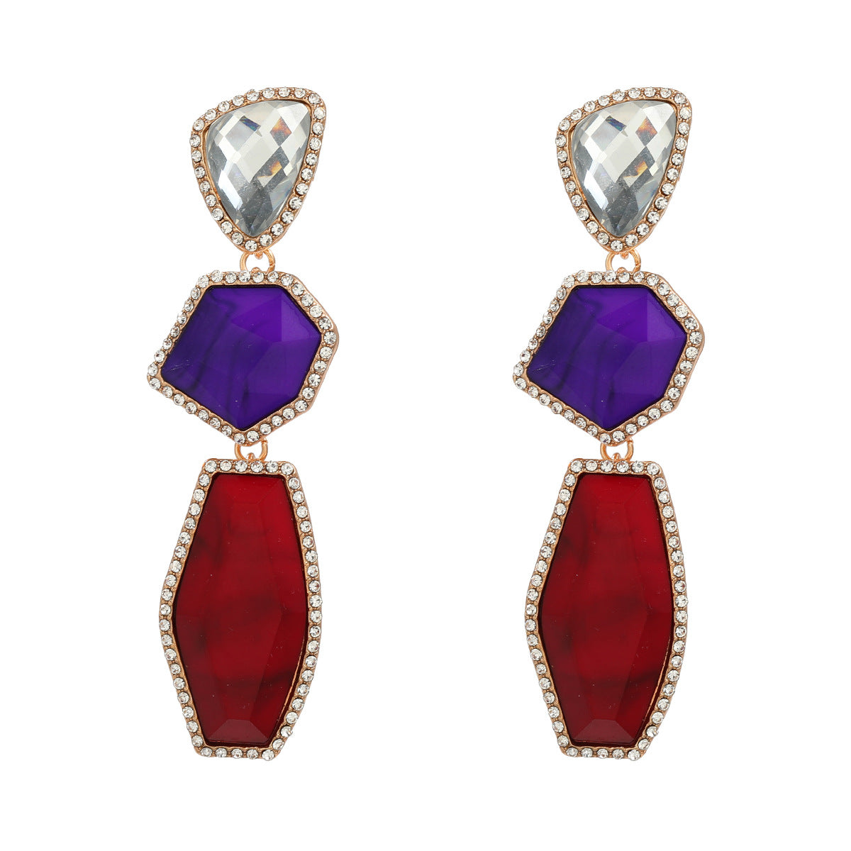 Wholesale multi-layered geometric alloy earrings bohemian alloy earrings  ACC-ES-JL010