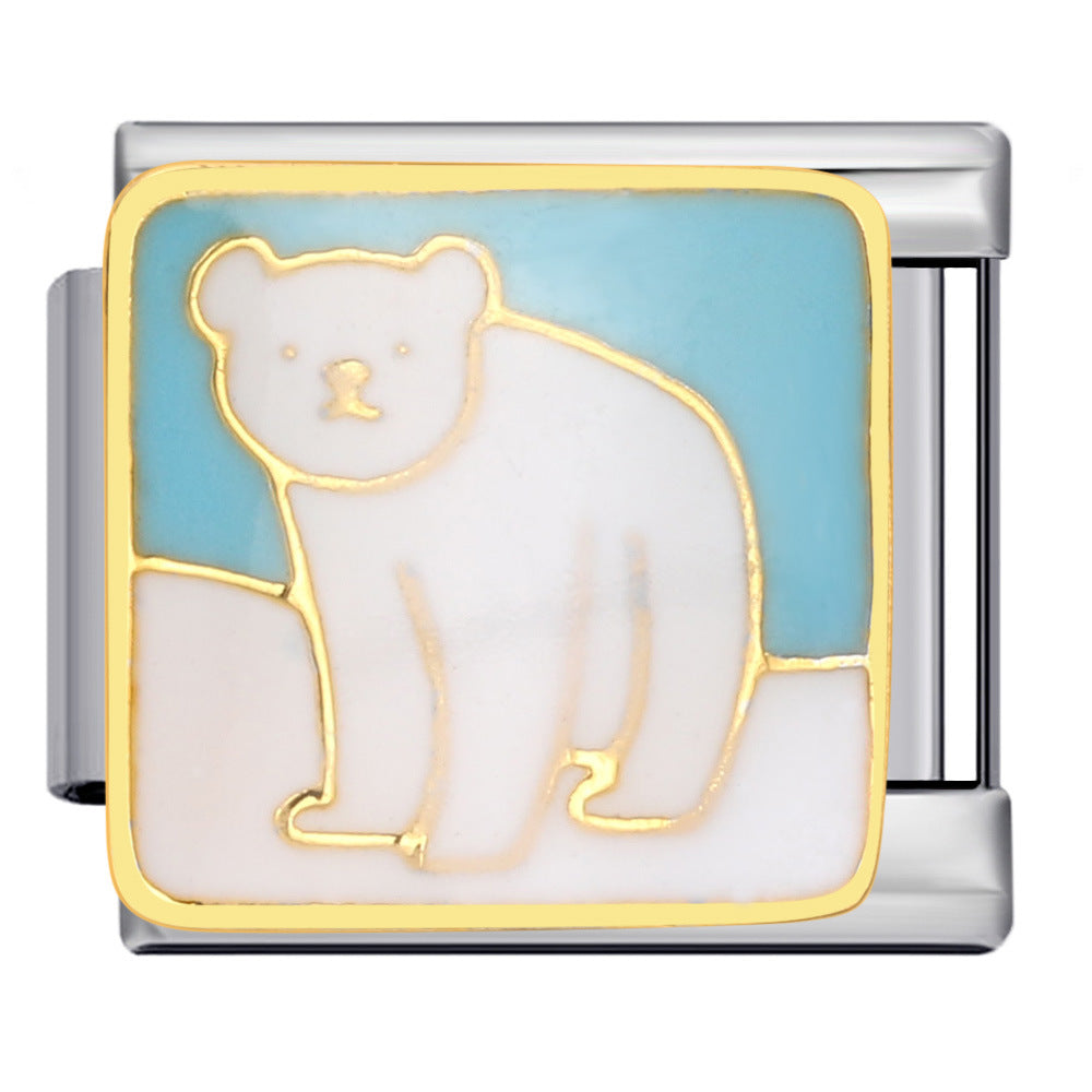 Wholesale Italian Charm Bracelet 9mm DIY Splicing Removable Oil Drop Animal Stainless Steel Composable Bracelet