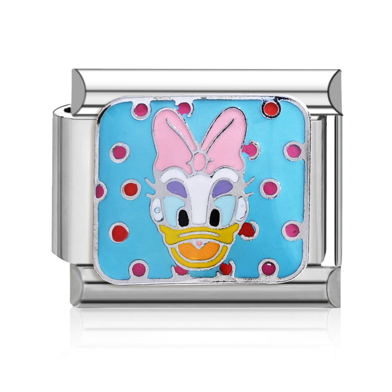Wholesale 9mm Italian Charm Starter Bracelets DIY square Single Section Creative Stainless Steel Composable Bracelet