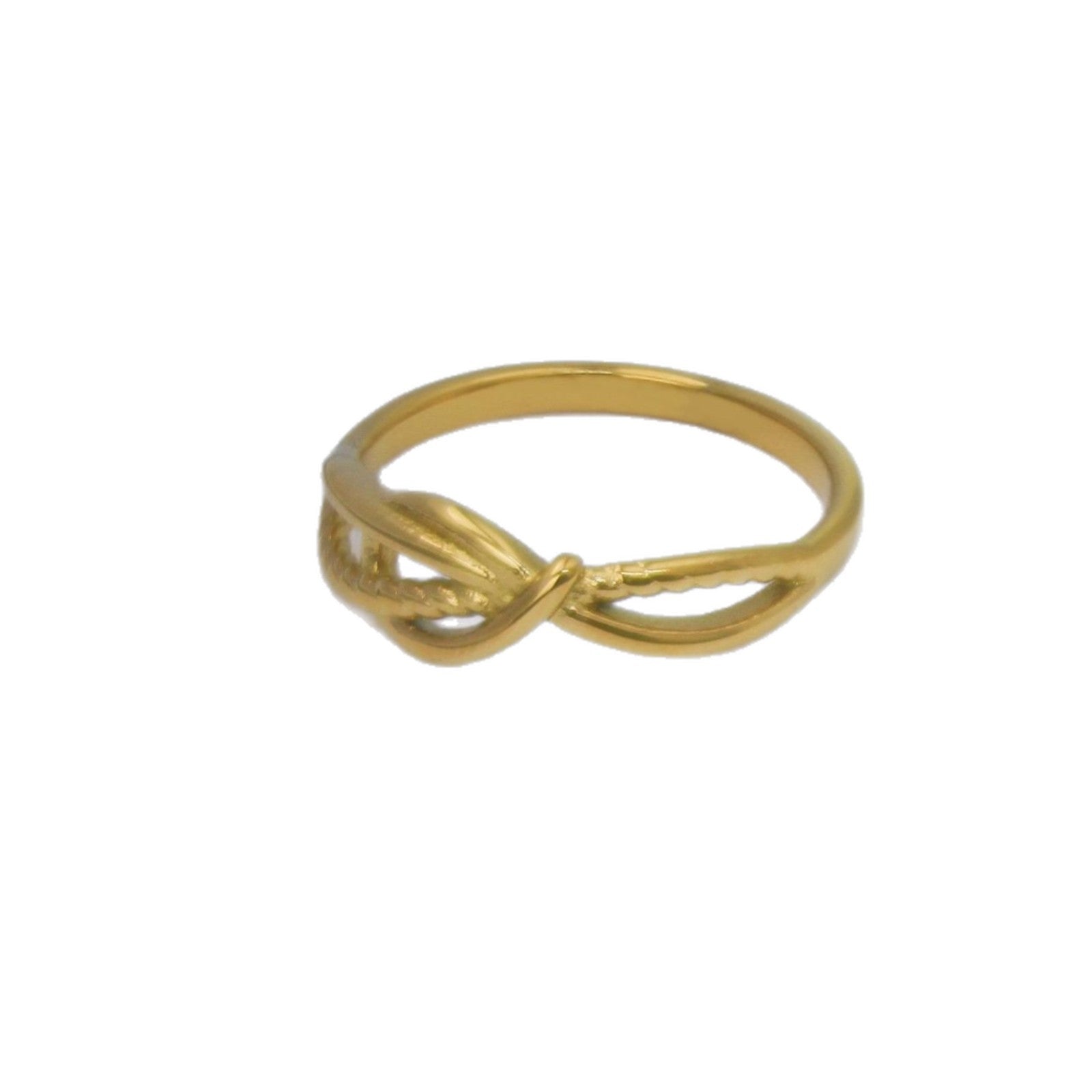 Wholesale Stainless Steel Ring with Geometric Knot Design