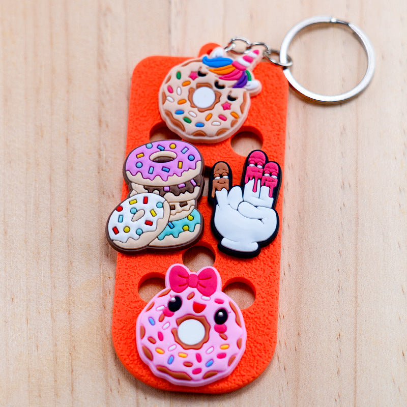 Wholesale  cartoon keychain pendant PVC key board fluorescent hole board accessories