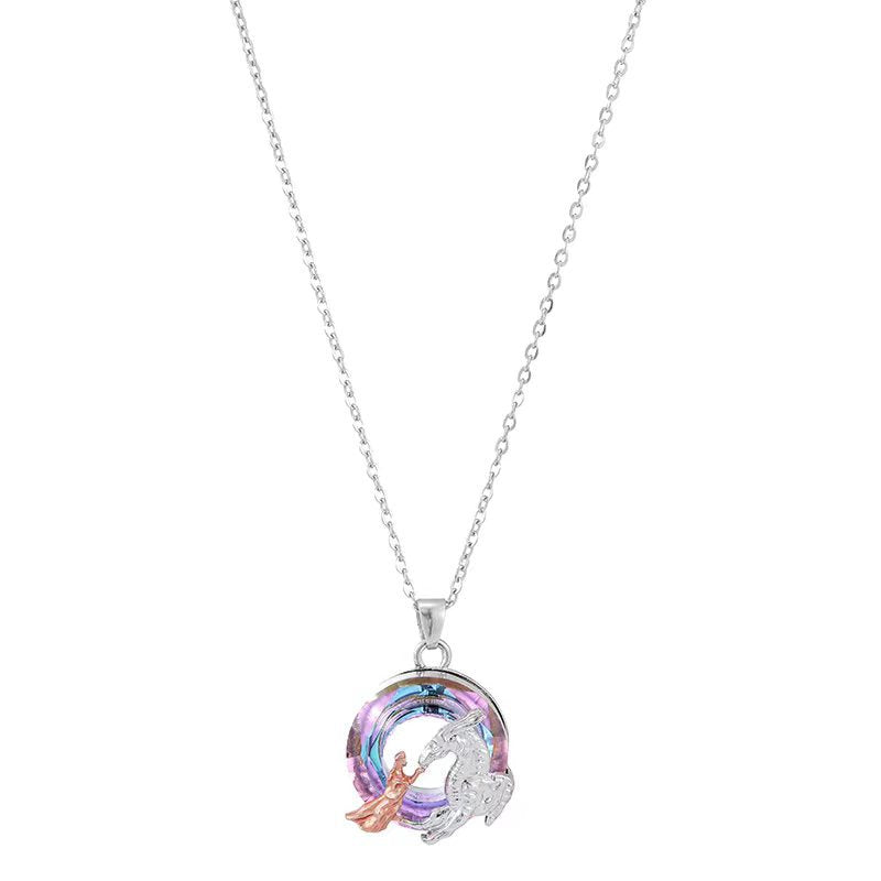 Wholesale Unicorn Pendant Zinc Alloy Multicolor Cross Chain Necklace ACC-NE-YunJin003