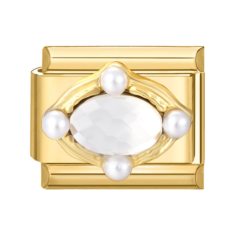 Wholesale 9mm Italian Charm Starter Bracelets DIY square Single Section Creative Stainless Steel Composable Bracelet