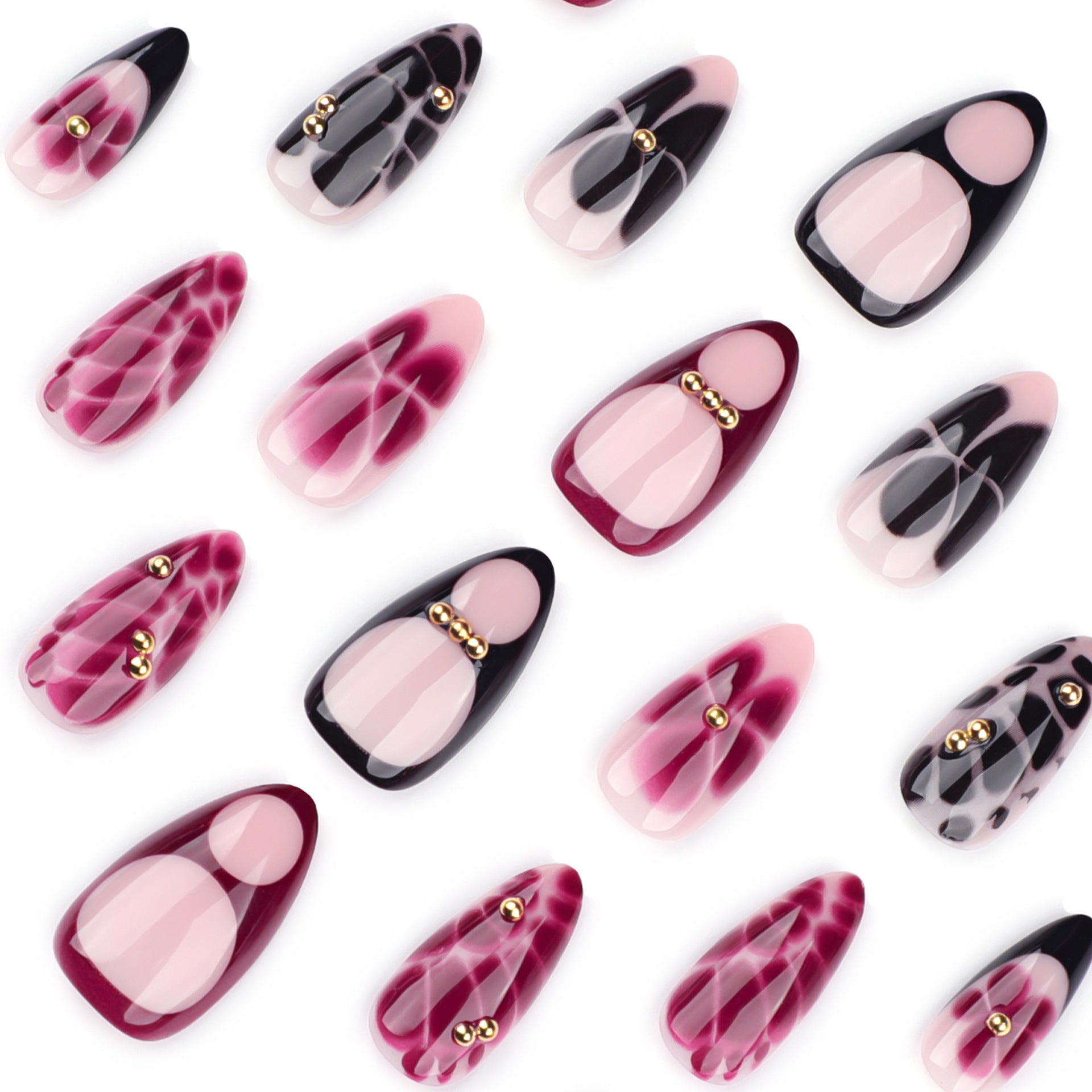 Wholesale 24 Pieces/box Vintage Flower Nails Kits Nail Stickers