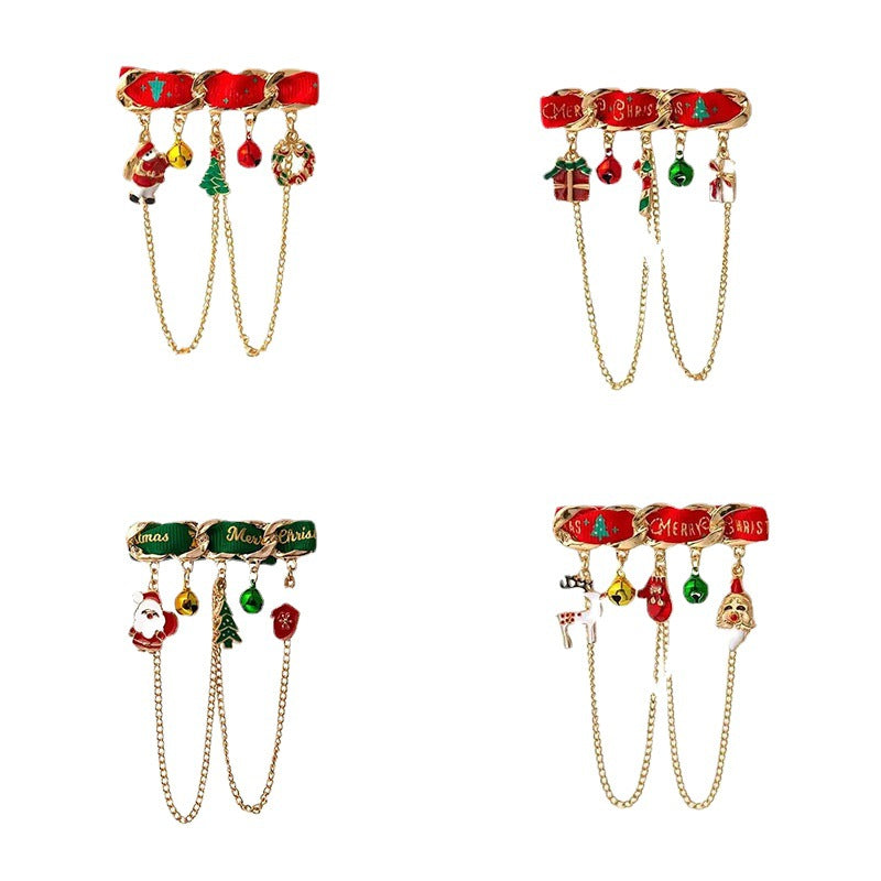 Wholesale Christmas Snowman Alloy Flower Drop Oil Brooch ACC-BCH-DingZhou002