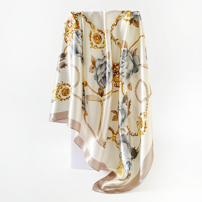 Wholesale 90cm Silk Scarf Satin Turban Silk Scarf