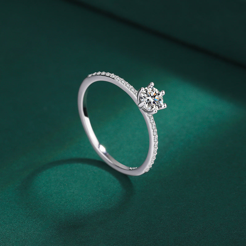 Wholesale s925 sterling silver micro inlaid small zircon ring