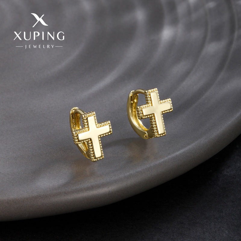 Wholesale  Gloomy Cross Ear Buckle Alloy Earrings