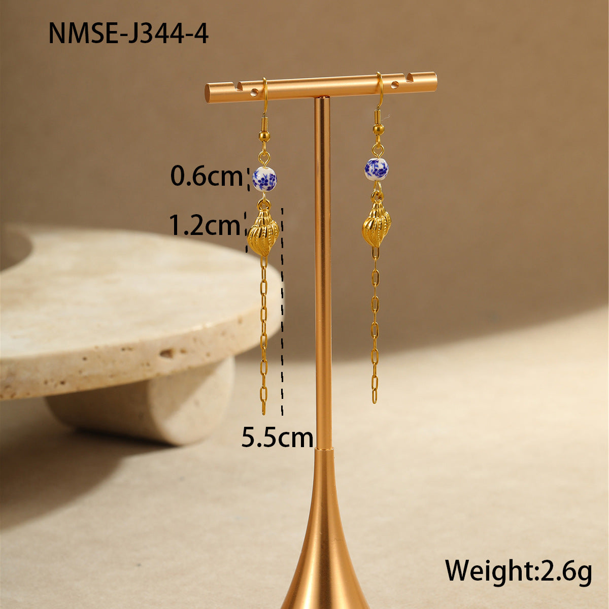 Wholesale Ceramic Starfish Shell Stainless Steel Earrings