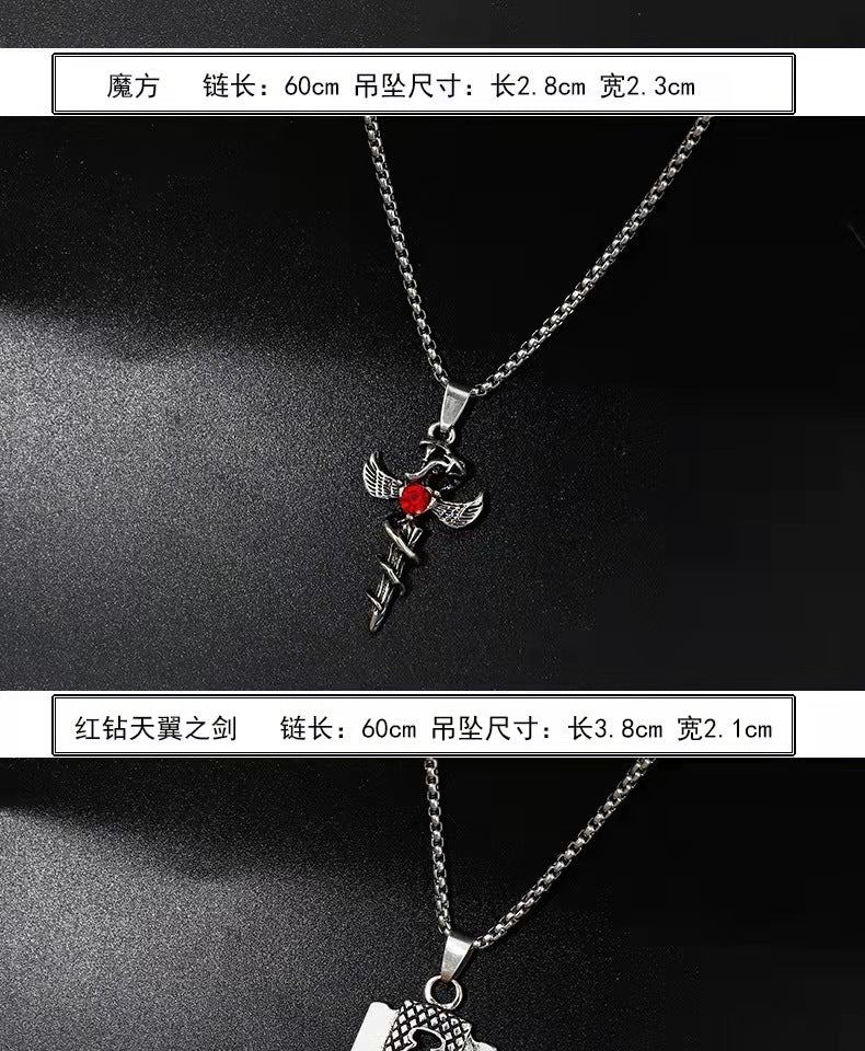 Wholesale Hip Hop Versatile Pendant Long Titanium Steel Sweater Chain Long Necklace ACC-NE-BYJY009