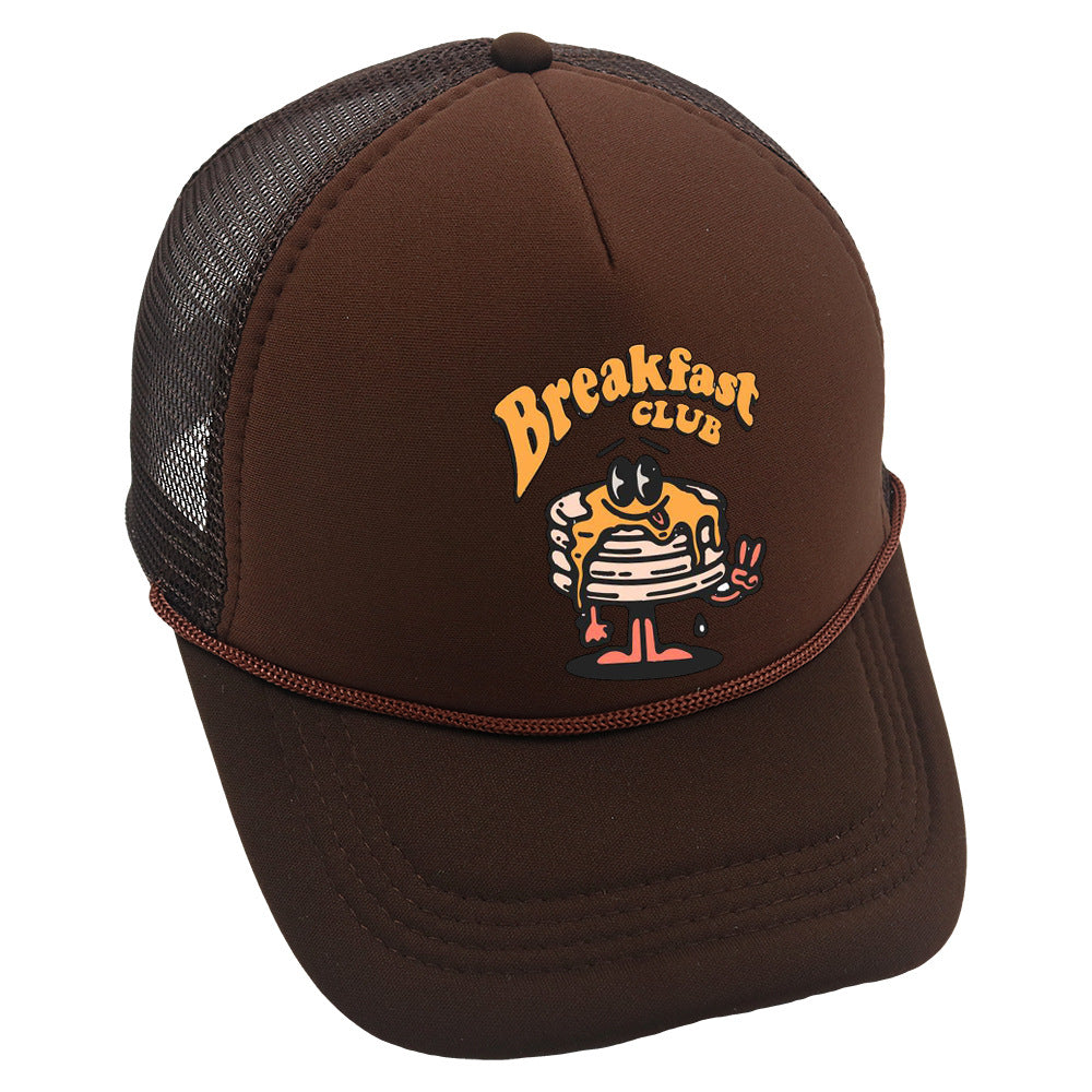 Wholesale Trucker Hat Hamburger Cartoon Print Baseball Cap Sponge Mesh Cap ACC-HT-HaiPu023