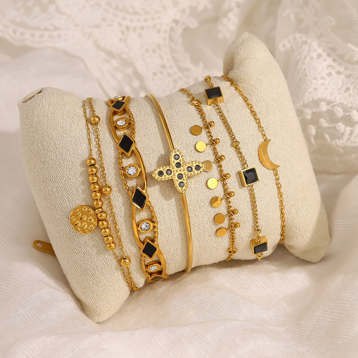 Wholesale Titanium Steel Stacked Bracelet suit