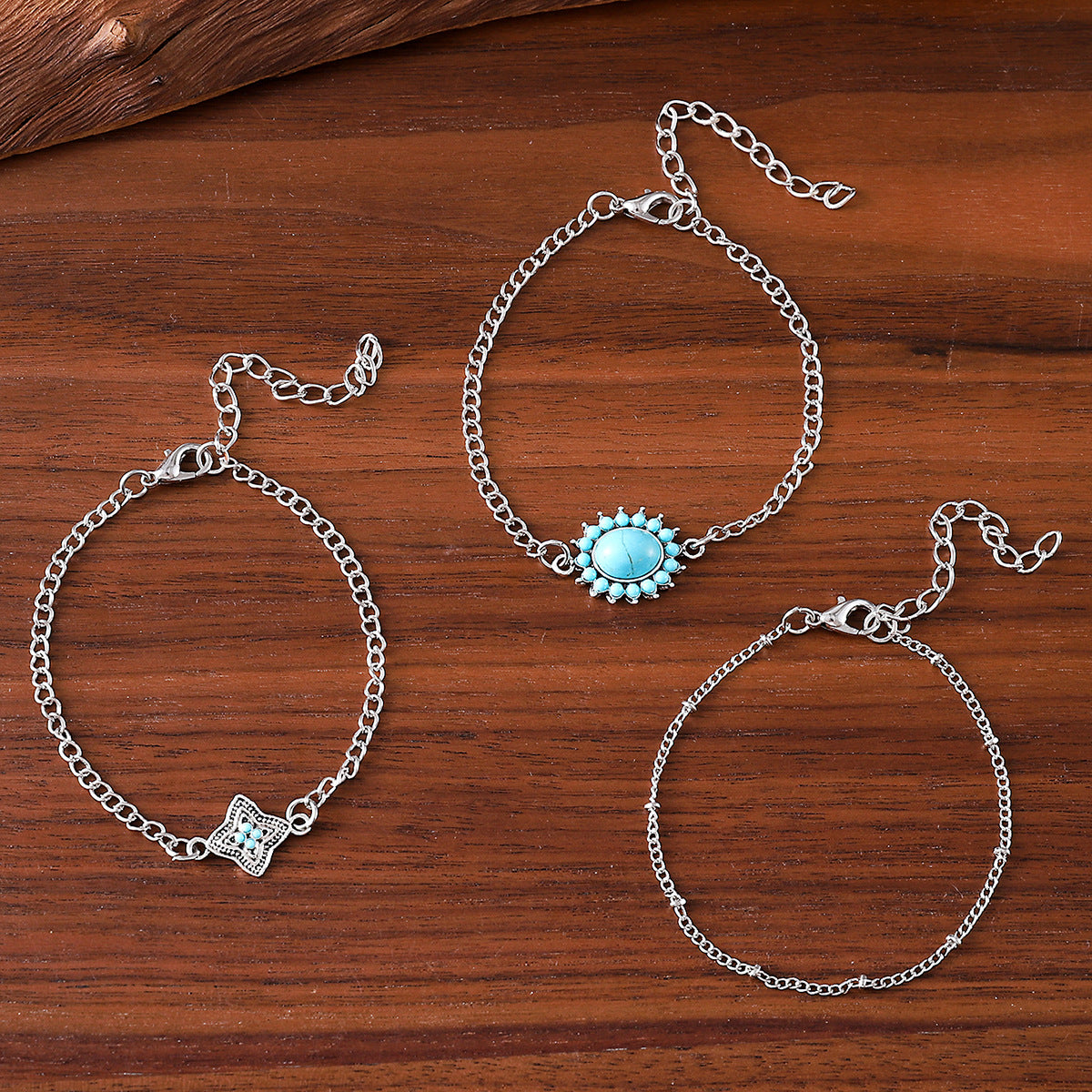 Wholesale Retro Bohemian Imitation Turquoise Bracelet,  Everyday Wear Fashion Accessory