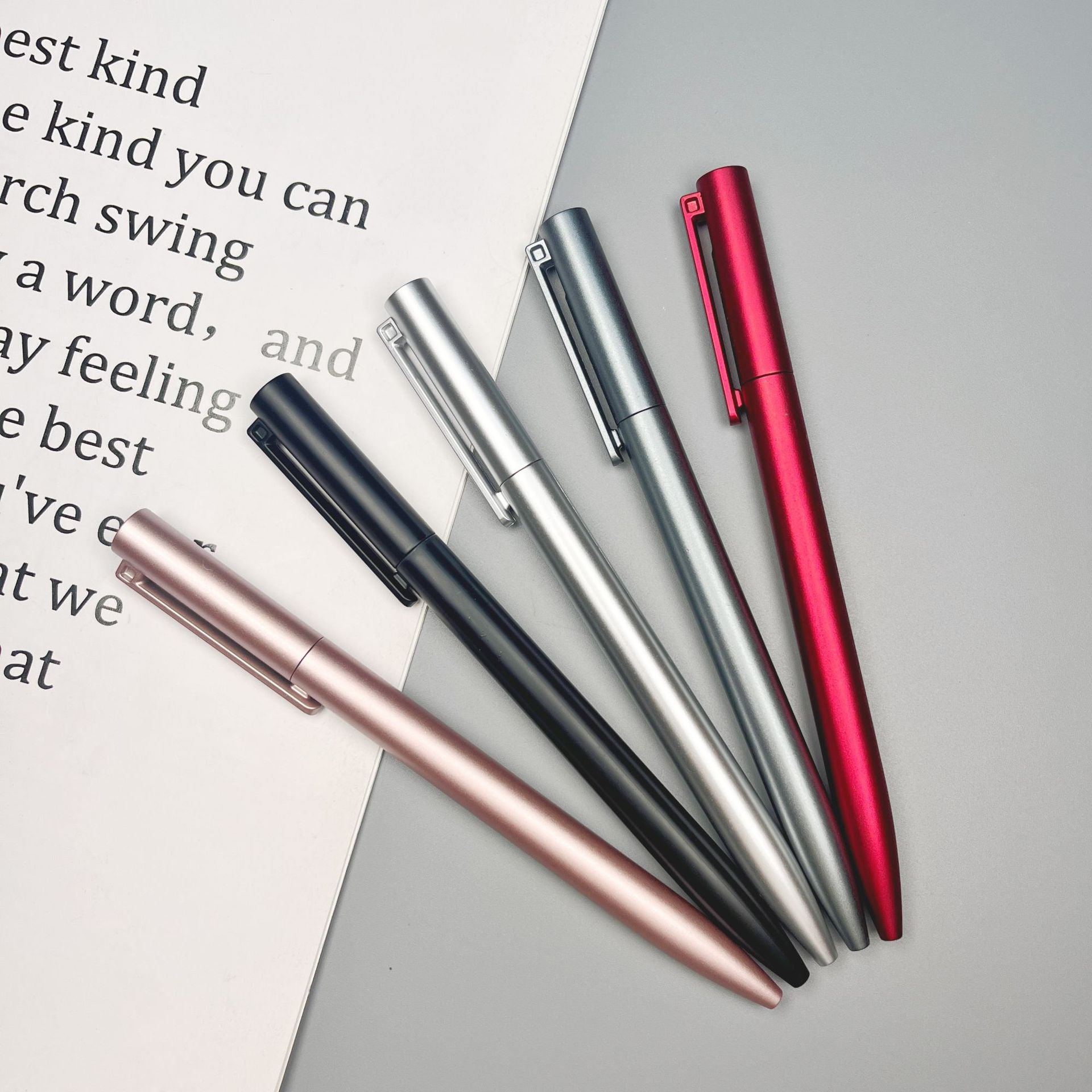 Wholesale  10pcs rotating core twist pen metal black ballpoint pen