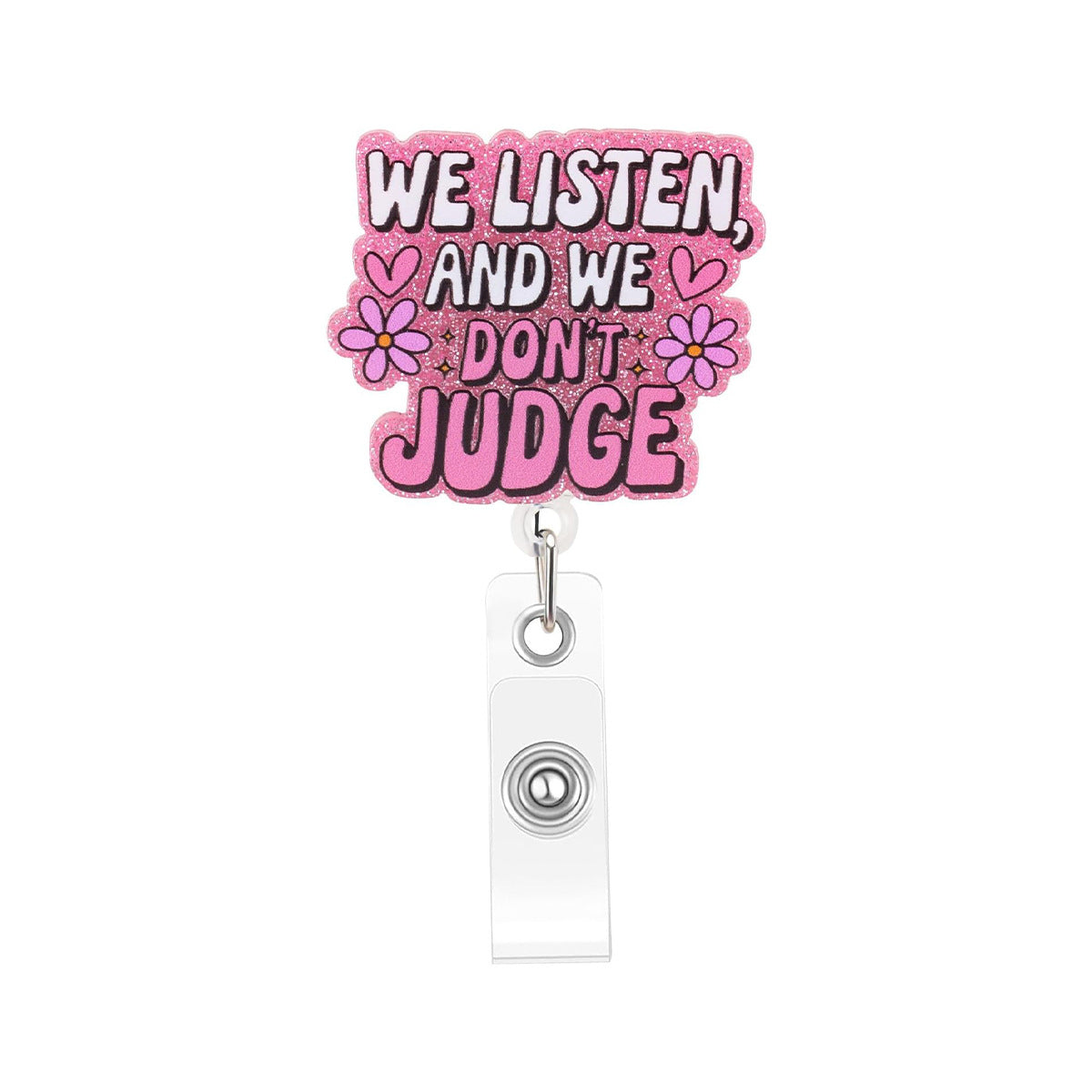 Wholesale easy-open telescopic buckle  acrylic Badge Reels