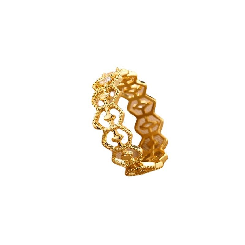 Wholesale Gold Plated Lace Zircon Ring