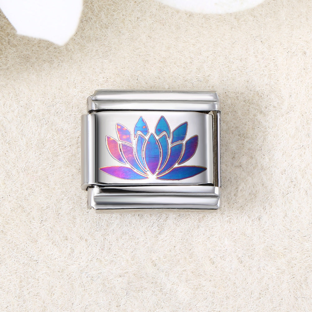 Wholesale  Italian Charm Bracelet 9mm DIY UV laser Creative Stainless Steel Composable Bracelet