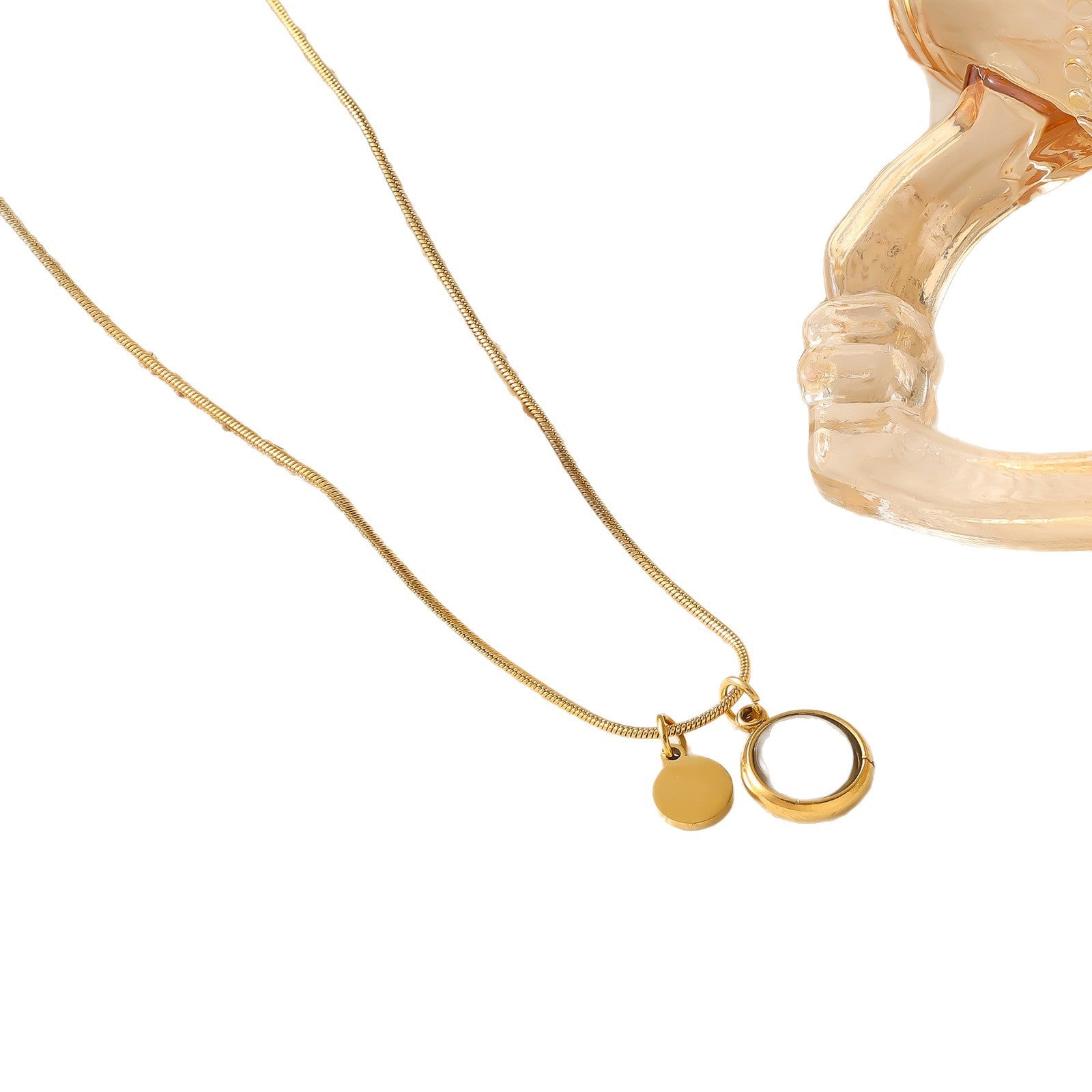 Wholesale Titanium steel cat' s eye necklace