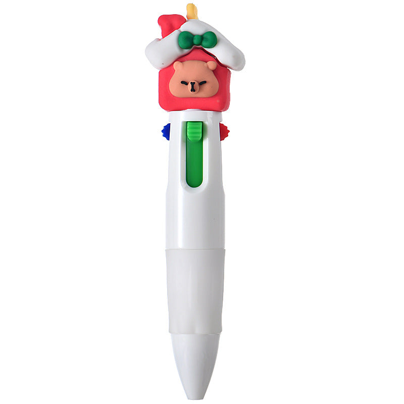Wholesale Cute cartoon Christmas four-color ballpoint pen