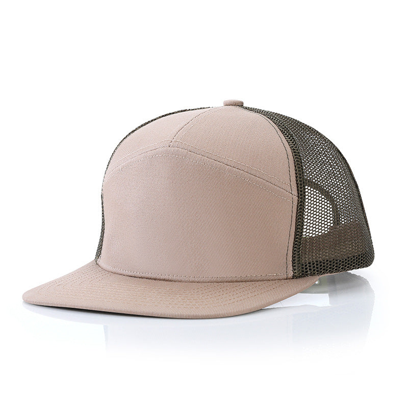 Wholesale Fabric Mesh Hats Breathable Trucker Hats Sun Visor Flat Brim Mesh Hats ACC-HT-ZhuoXing001