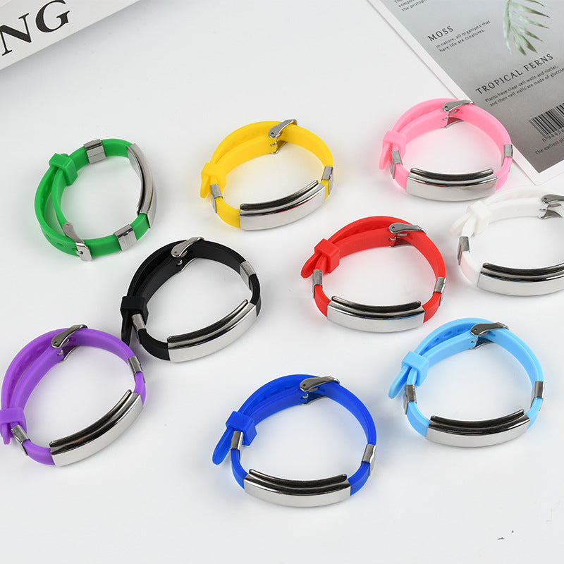 Wholesale Stainless Steel Silicone Bracelet