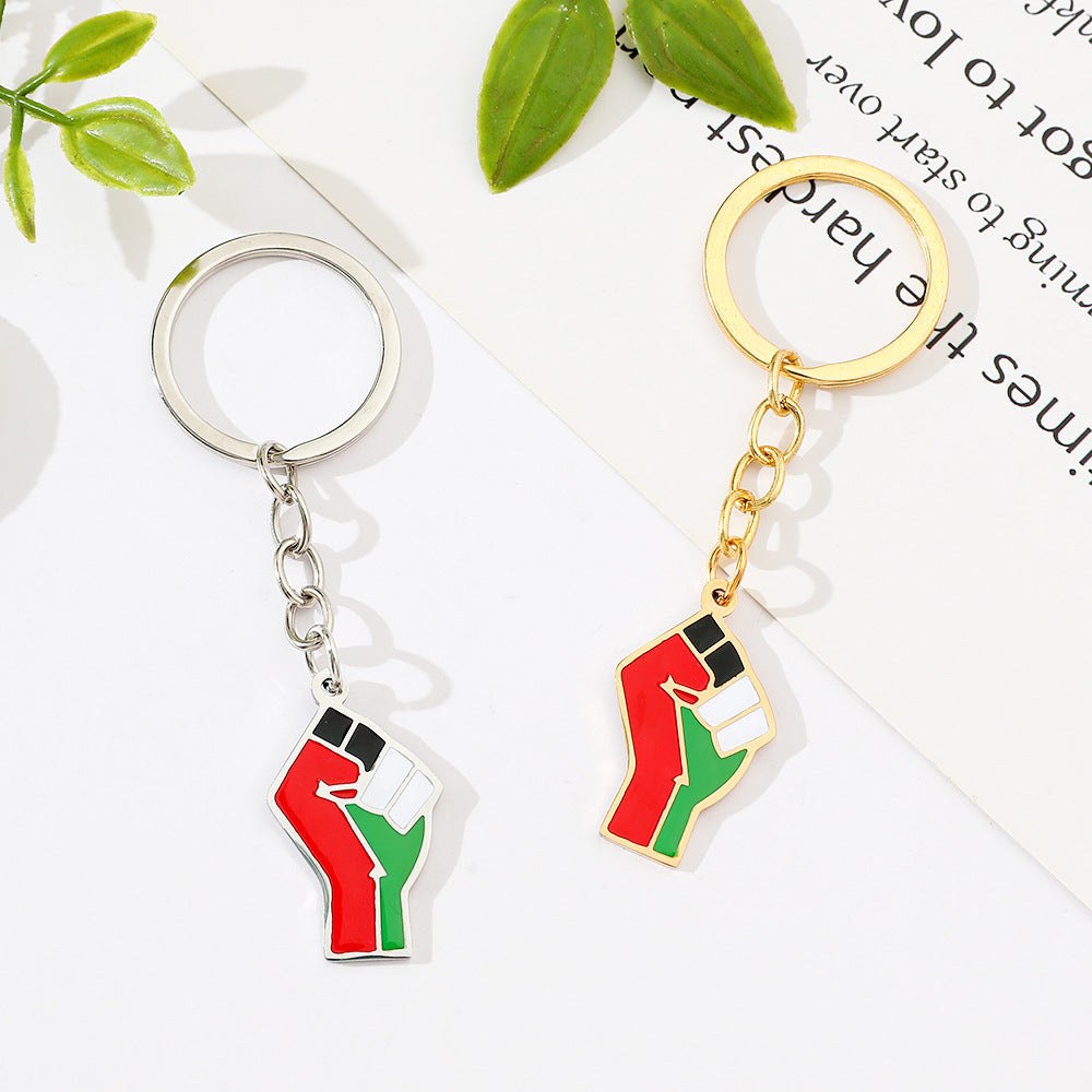 Wholesale Stainless Steel Fist Pendant Decorative Metal Keychain