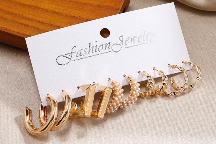 Wholesale Vintage Gold Geometric Women's Earring Set