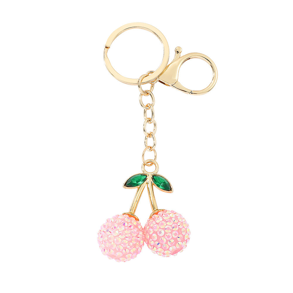 Wholesale alloy color cherry key pendant cute cartoon keychains