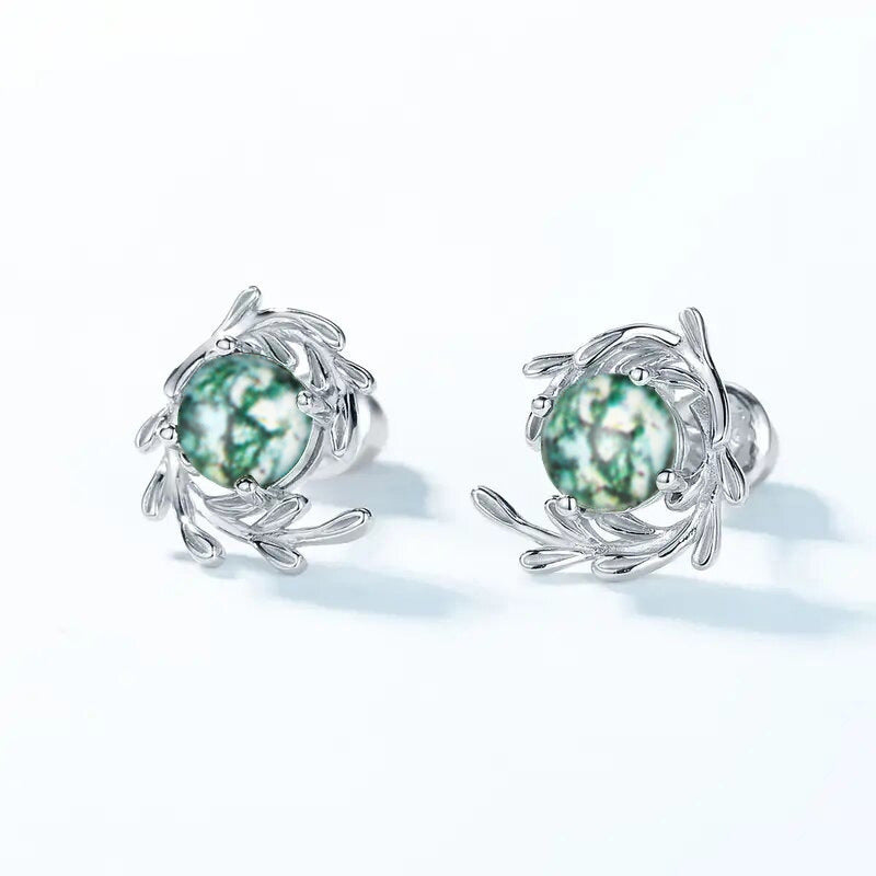 Wholesale Green Moss and Seaweed Sticker Earrings