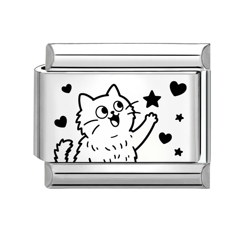 Wholesale 9mm Italian Charm Starter Bracelets DIY Cute Pet Stainless Steel Composable Bracelet