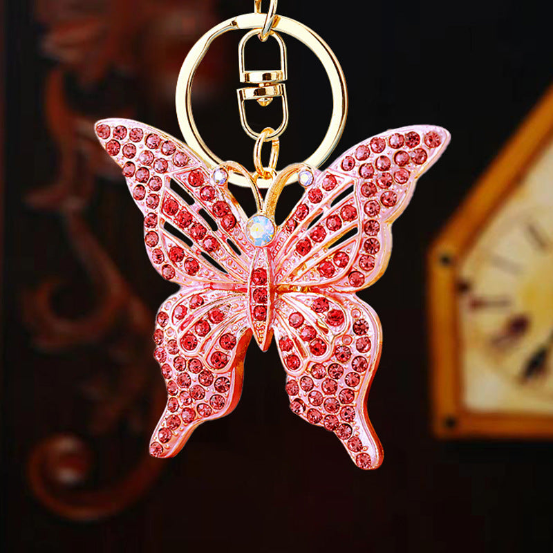 Wholesale Creative Diamond Butterfly Insect Keychain ACC-KC-RuiYuan013