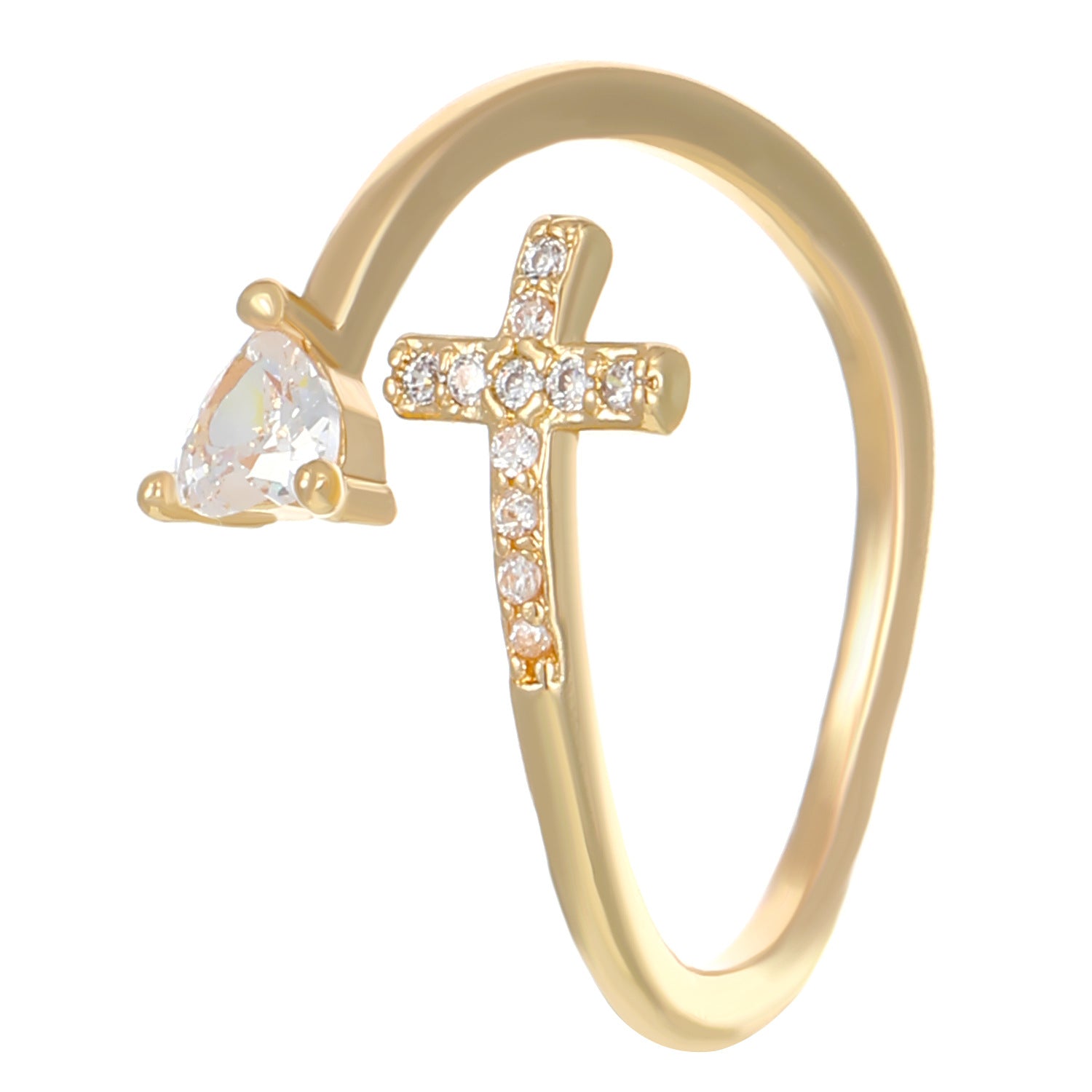 Wholesale Double Cross Open Ring In Gold Copper Geometric Unisex Jewelry Accessory For Everyday Wear And Gifts