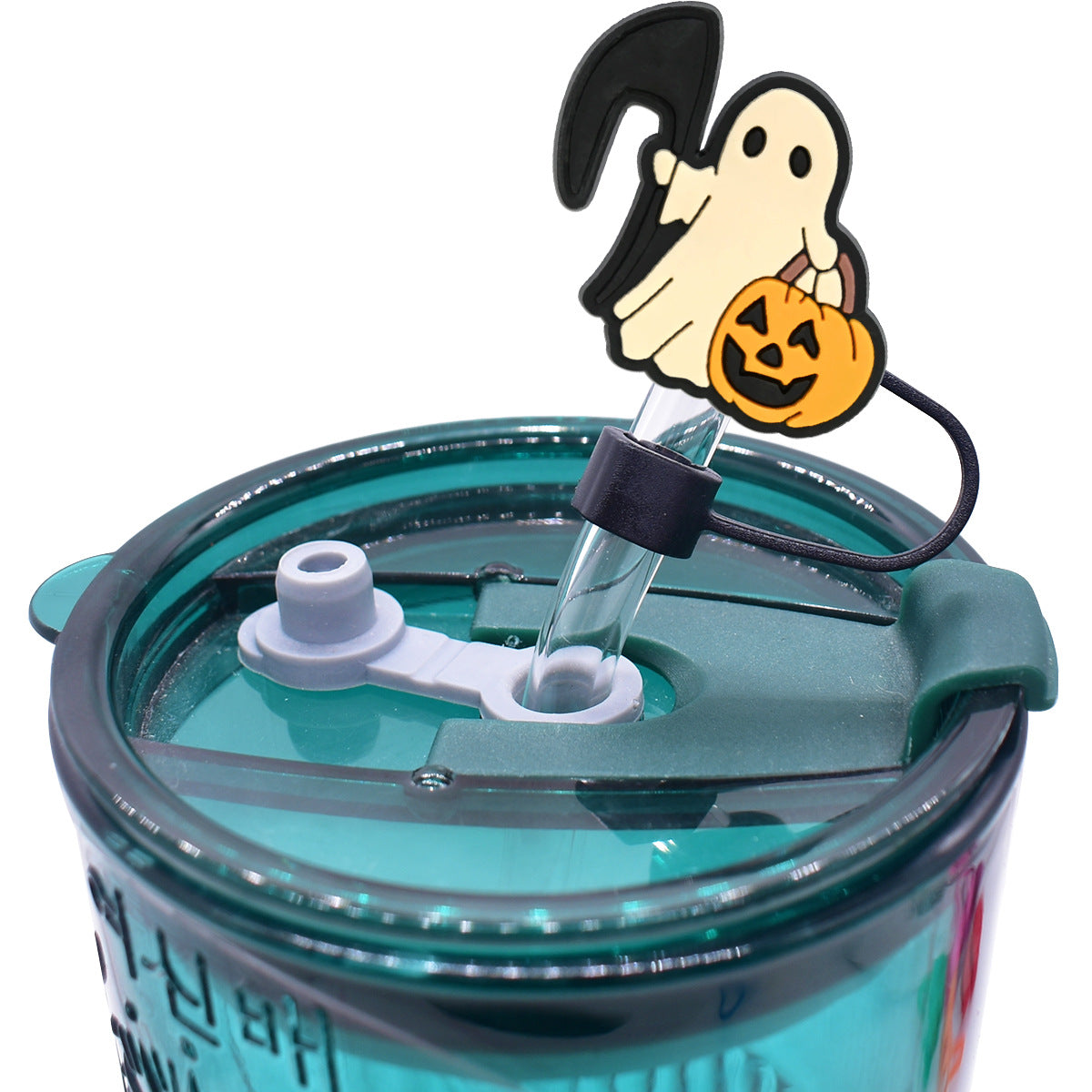 Wholesale Random 100pcs Halloween 10mm PVC Soft Straw Tube Cap ACC-SCR-RYY085