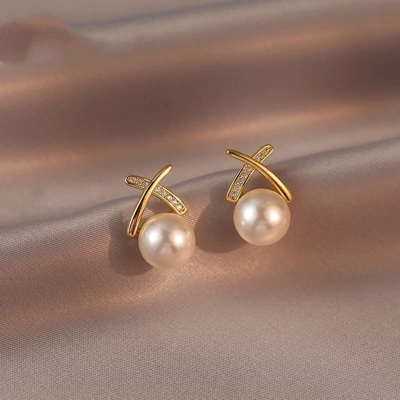 Wholesale Vintage X Pearl Earrings