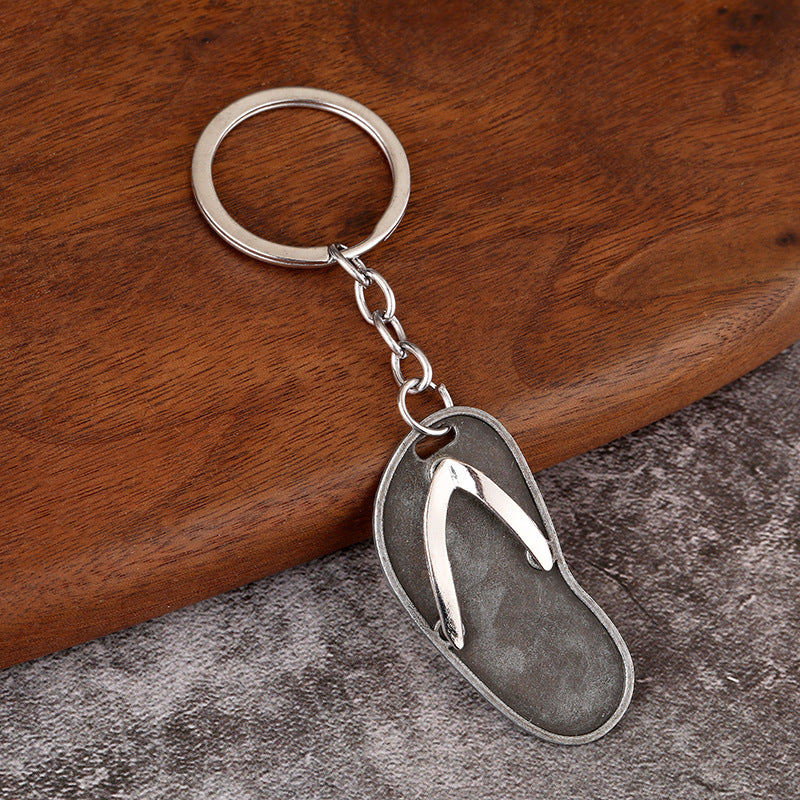 Wholesale Creative Mini Metal Slippers Keychain