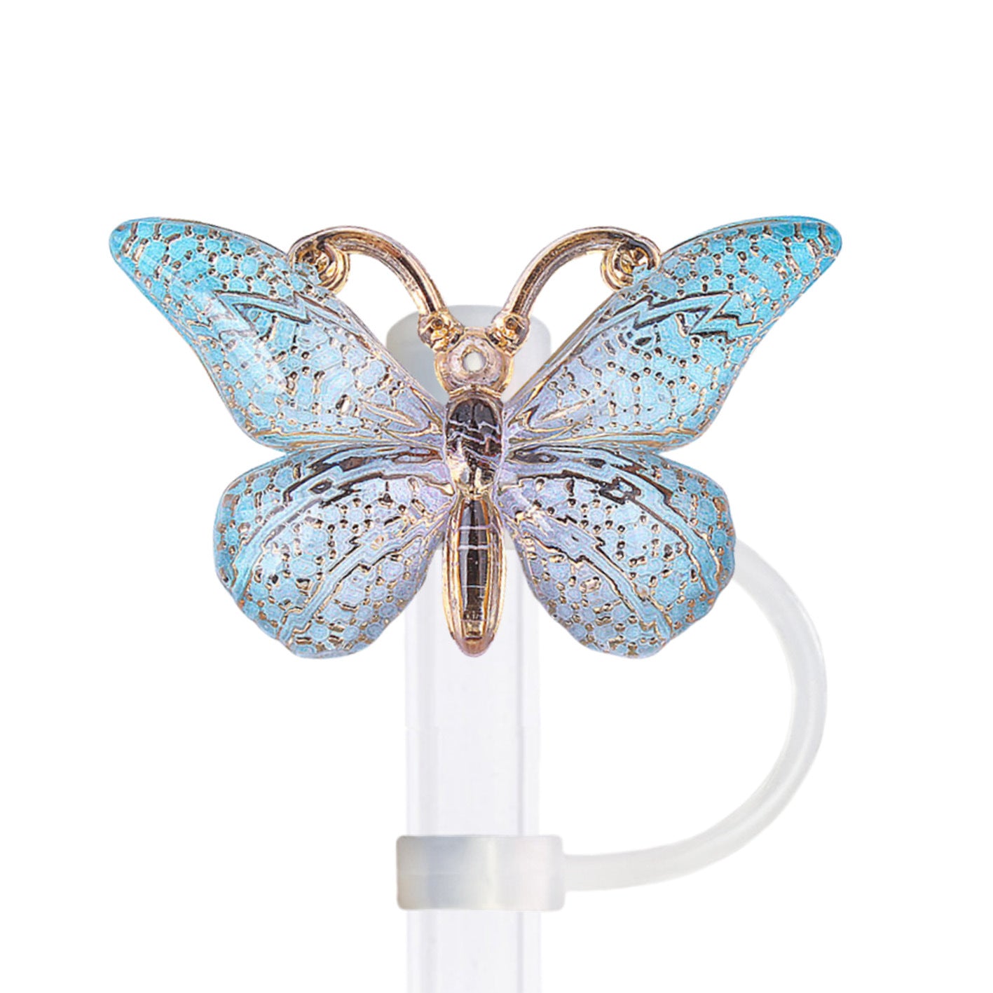 Wholesale 10pcs  Hot stamping gradient butterfly series Straw Cover Straw Tube Cap