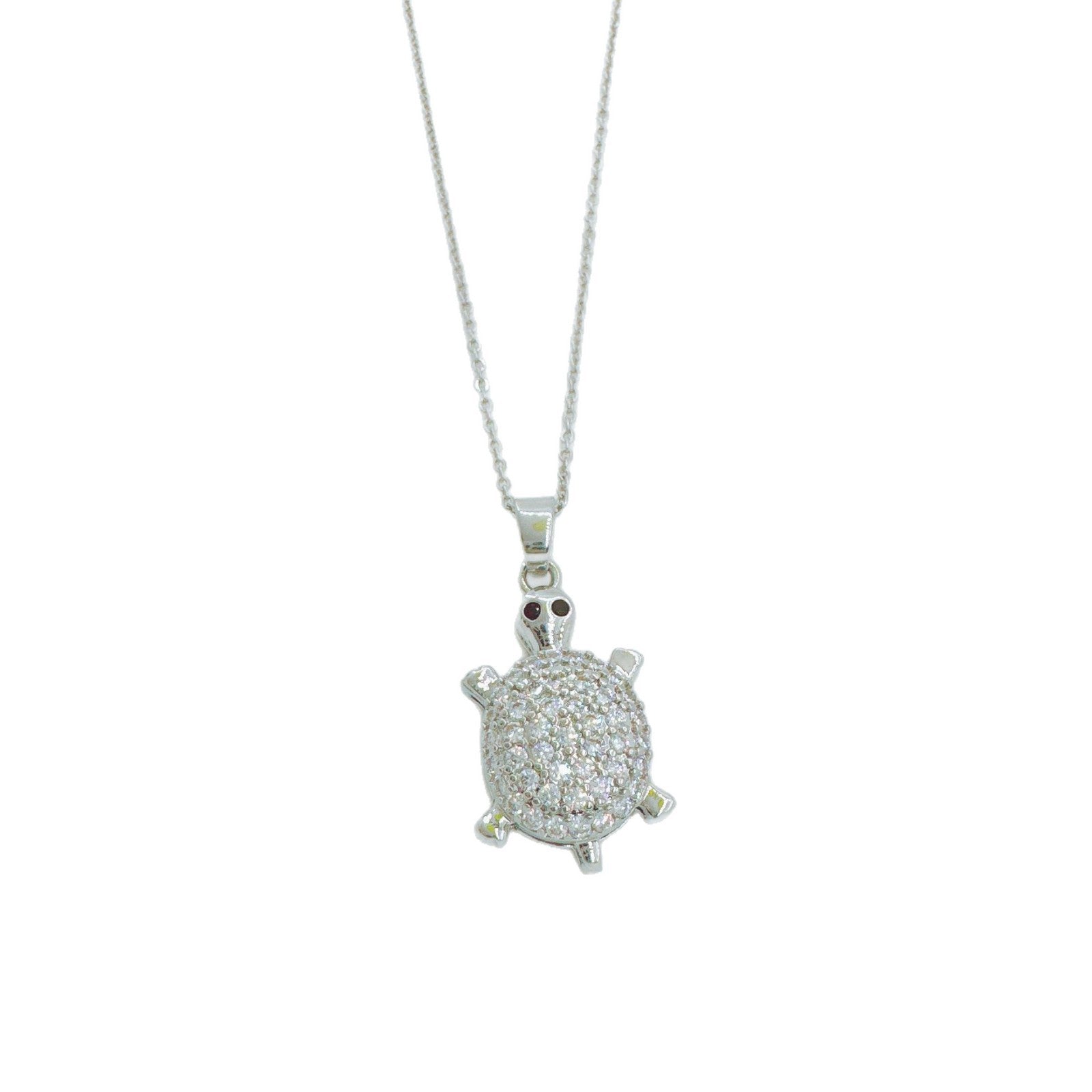 Wholesale Stylish Turtle Pendant Necklace Copper Crystal Chain Jewelry Ocean Theme Accessory for Resale