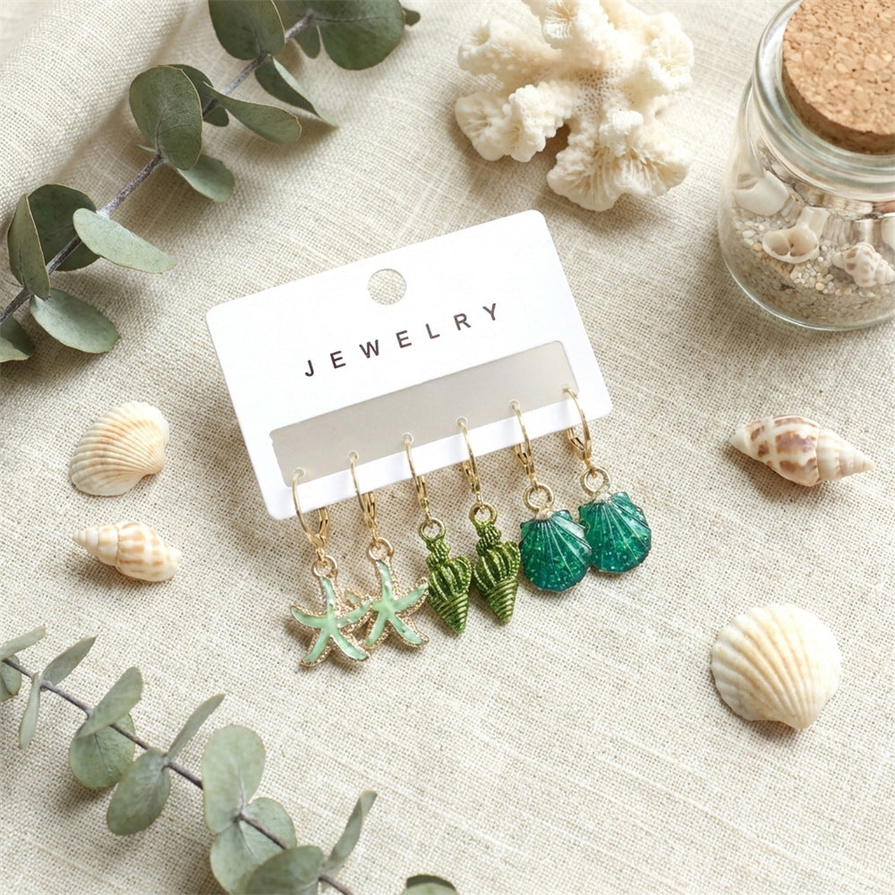 Wholesale Acrylic Enamel and Glitter Ocean Earrings