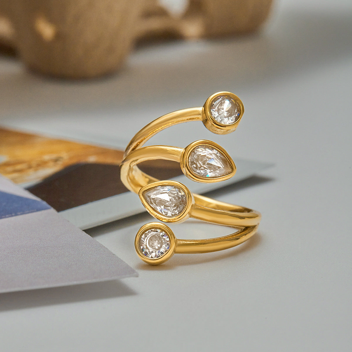 Wholesale Zircon Ring  Stainless Steel Jewelry