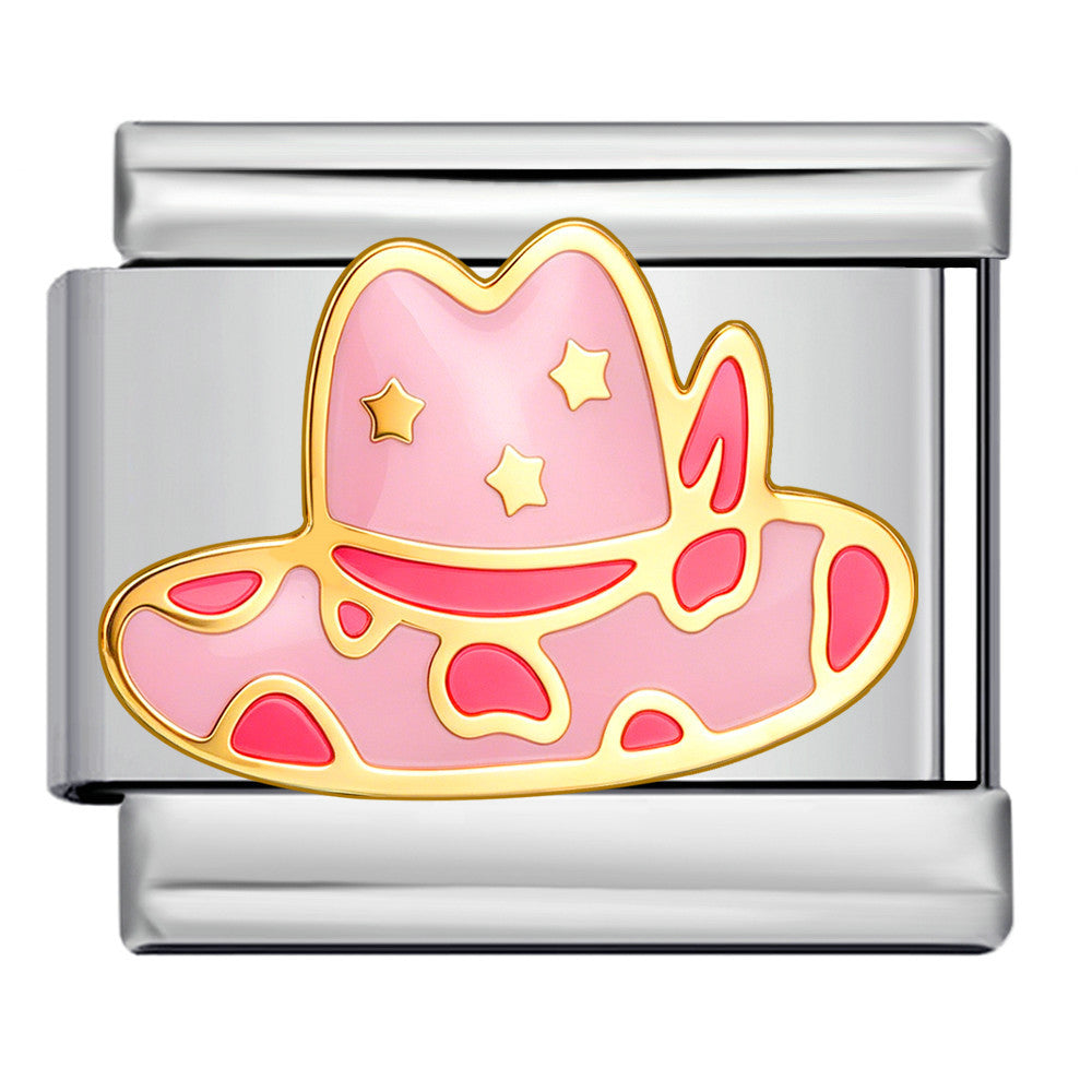 Wholesale Pink Western Cowboy Theme Stainless Steel Modular DIY Bracelet Jewelry Accessory For Party Gift Boutique Resale