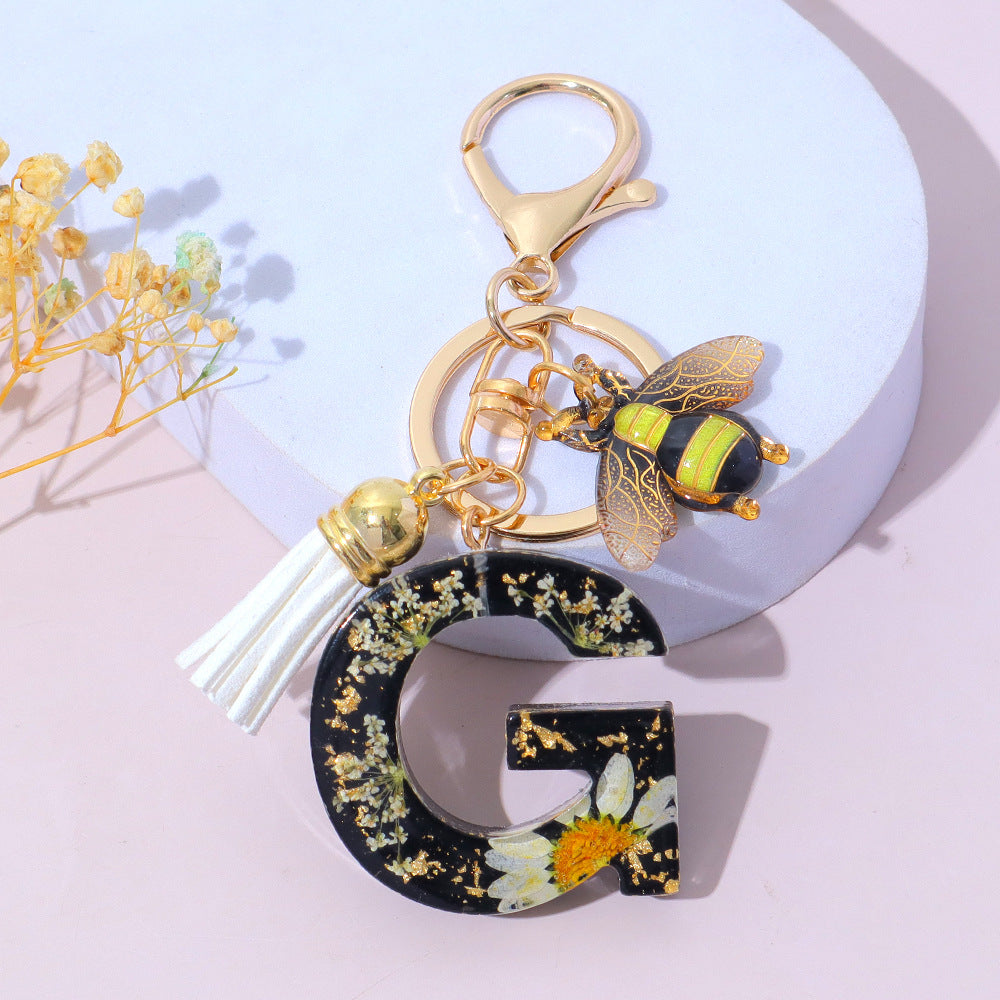 Wholesale Resin Bee Letter Bag Charm Decorative Accent Gift for
