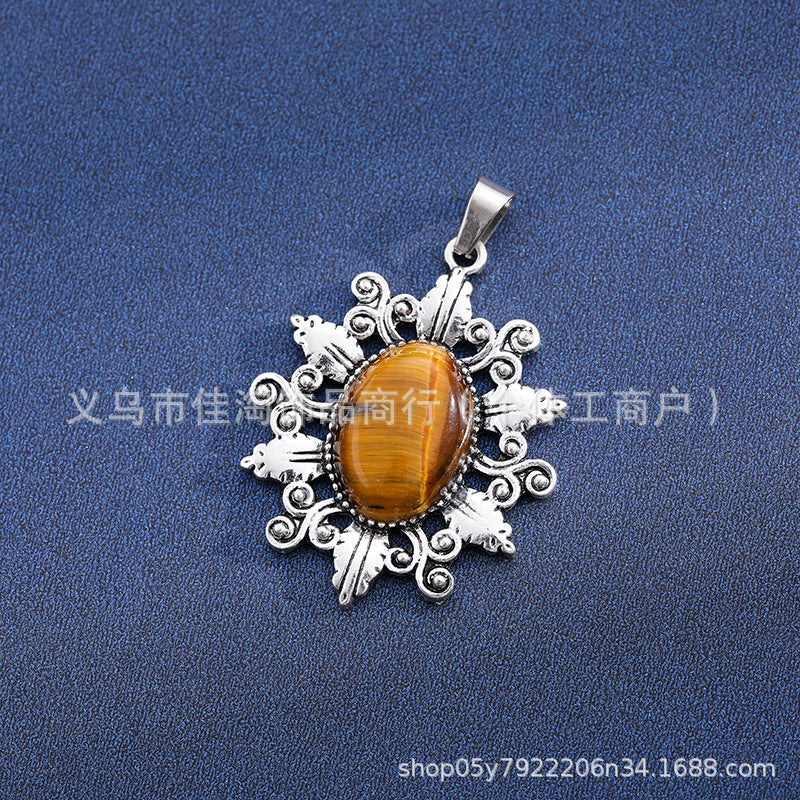 Wholesale  natural stone amethyst pink crystal pendant