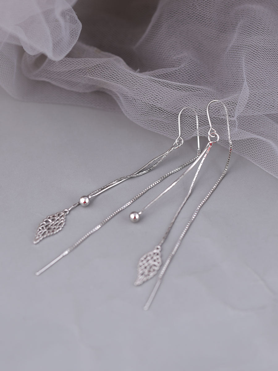 Wholesale 925 Sterling Silver Leaf Ear Line Light Luxury Earrings